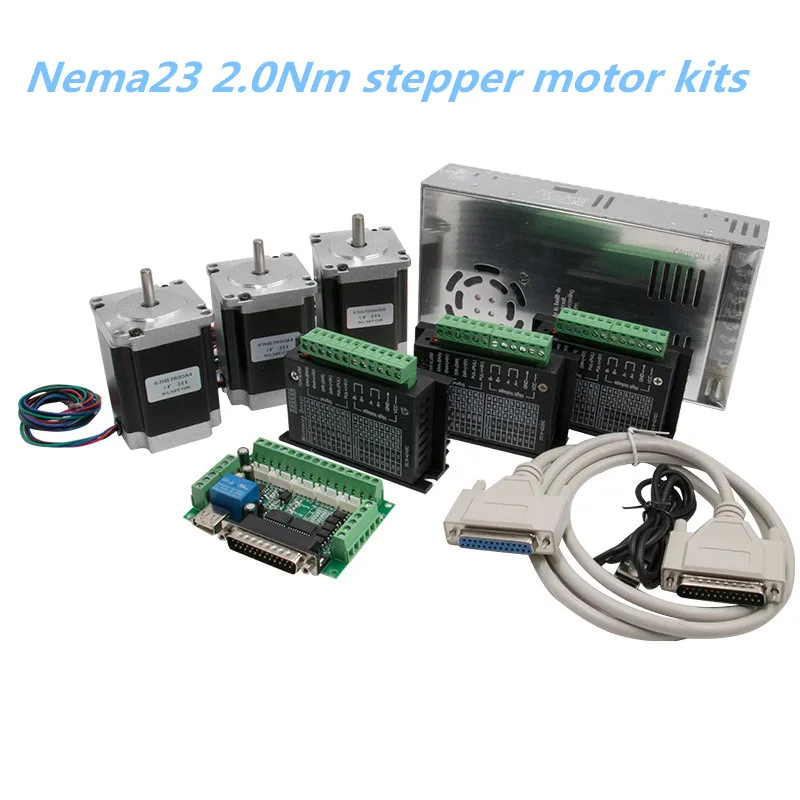 Free shipping 3 pcs TB6600 driver +1pcs DB25 breakout board+ 3 pcs Nema23 2Nm stepper motor +1 power supply 360W FOR 3axis CNC Free shipping 3 pcs TB6600 driver +1pcs DB25 breakout board+ 3 pcs Nema23 2Nm stepper motor +1 power supply 360W FOR 3axis CNC