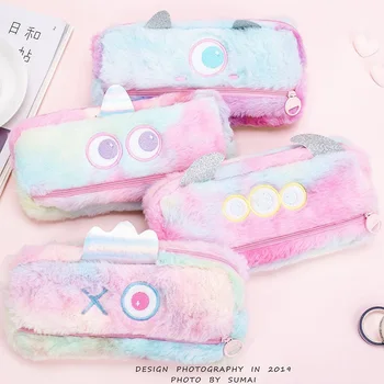 

Colorful Trapezoid Pencil Case Stationery Storage Organizer Bag School Office Supply Escolar