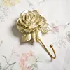 Heart-shaped Painted Single Wall Hook, Resin Rose Hanger, Gold, Home Decoration 5