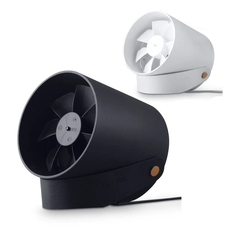 VH White/Black Mini Creative Bucket Design Dual Motors Electronic Portable USB Charging 3 Adjustable Fan | Бытовая техника
