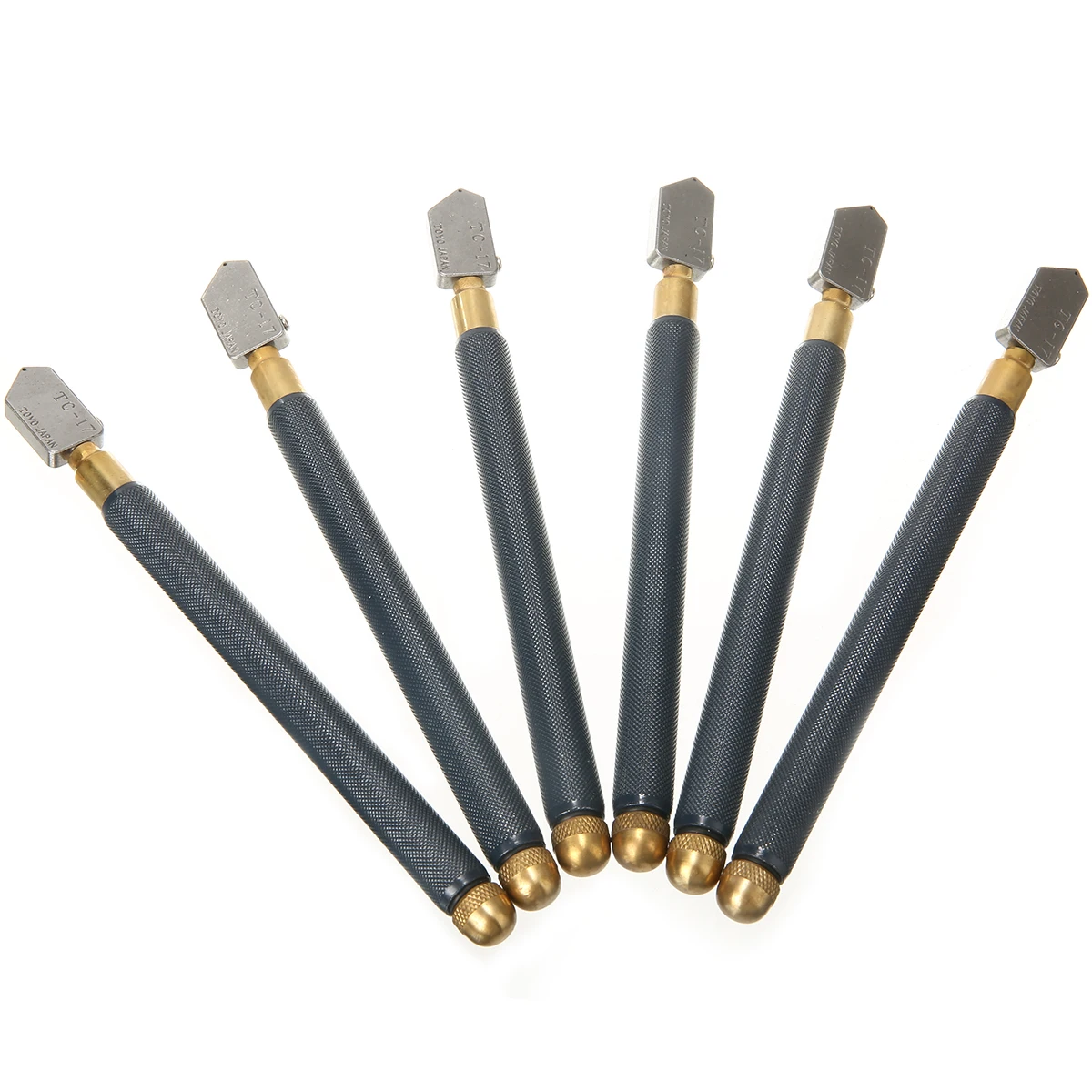 6pcs/lot Glass Cutting Antislip Carbide Metal Tools  TC-17 Oil Glass Cutter Metal Handle Diamond Straight Head Cutting Tool