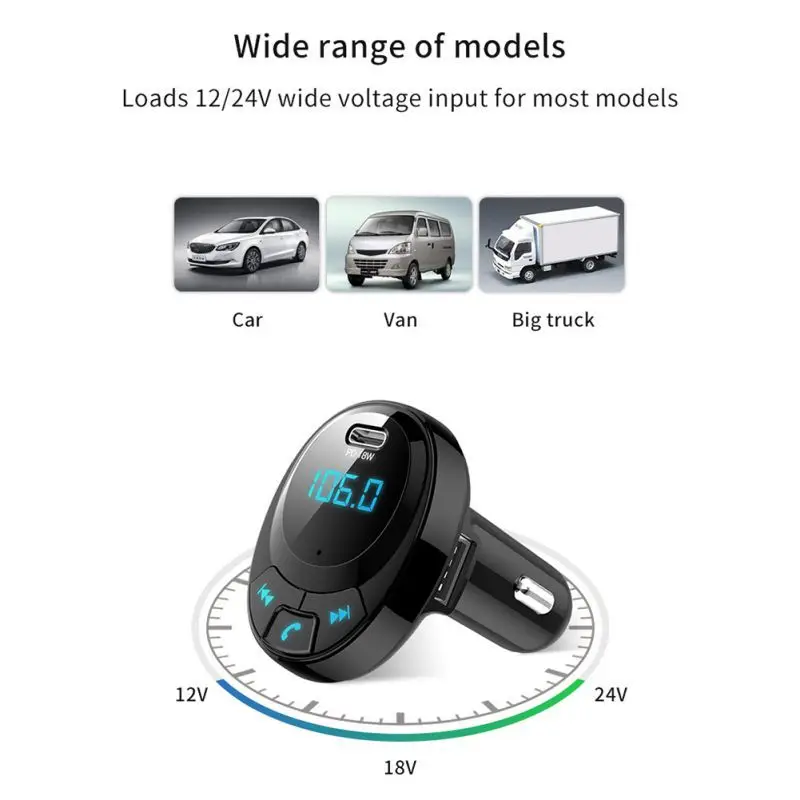BT09 автомобильный fm-передатчик Bluetooth 5,0 MP3-плеер PD Быстрая зарядка 2 USB адаптер автомобильные аксессуары для интерьера