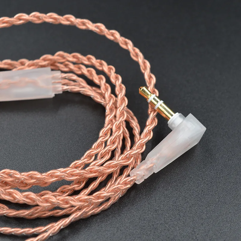 KZ бескислородный медный кабель, розовое золото, обновленная гарнитура, кабель для ZST AS10 BA10 ZSX ZSN ZS10 PRO AS12 AS16 C12 C16 C10