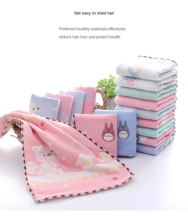 bed linen Baby towel children towel pure gauze cotton saliva towel supplies baby washcloth  scarf  23*47cm memory foam mattress topper