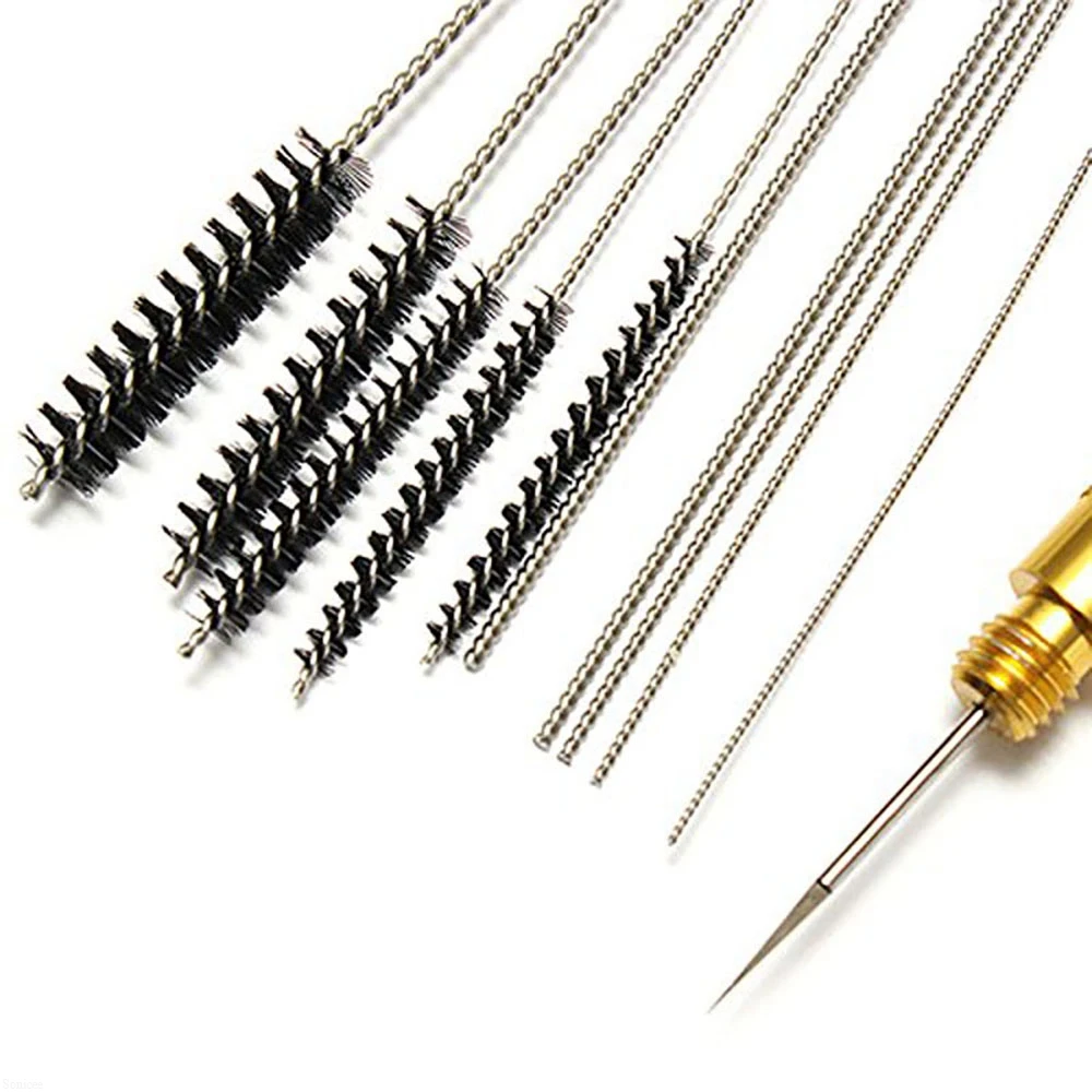 11pcs Airbrush Cleaning Needle & Brush Accessories Kit for Spray Gun Cleaner 2 4