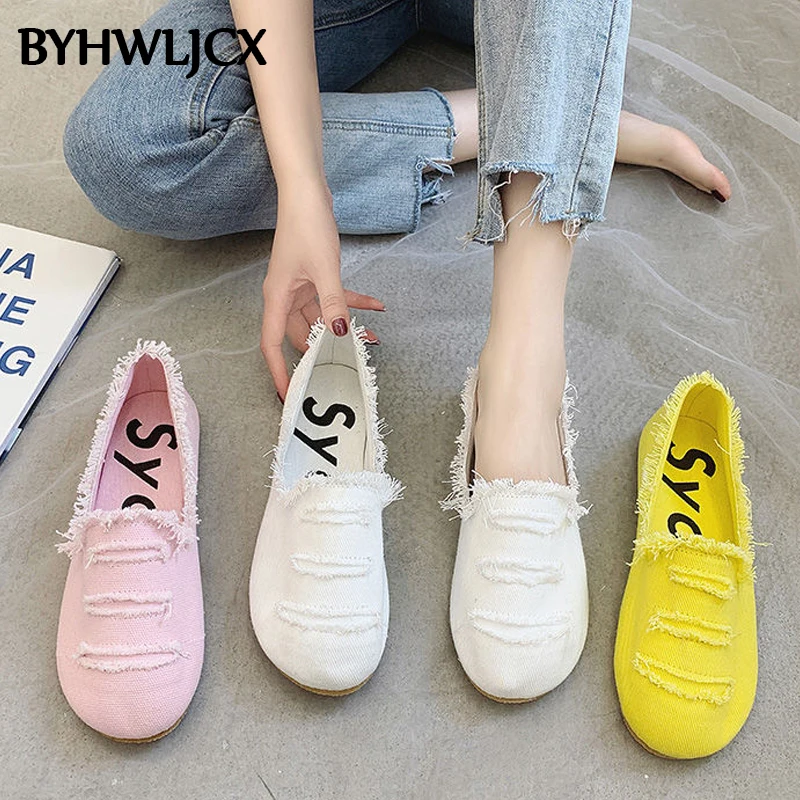 

2019 New Women Flat Shoes Fashion Tassel Women's Canvas Shoes Summer Breathable Outdoor Sneakers Ladies Dance Shoes Espadrilles