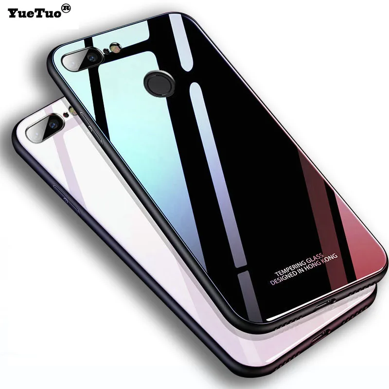 

YueTuo luxury original hard mirror glass case for oppo r9 r9s r11 r11s plus r15x r15 r17 pro silicone silicon back phone cover