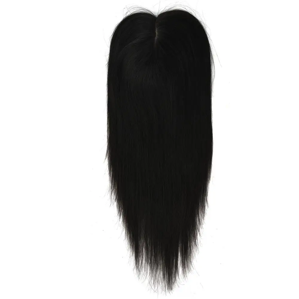 MW 14? 6*7? Silk Base Remy Hair Topper Wig With 6 Clips In Natural Straight Virgin Cuticle Human Hair Toupee Pieces For Women