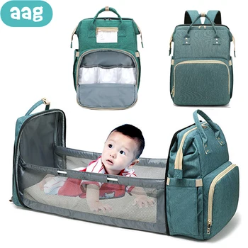 

AAG Portable Mummy Bag Backpack Newborn Travel Bed Cot Baby Changing Diaper Bags Stroller Organizer Mummy Maternity Nappy Bag