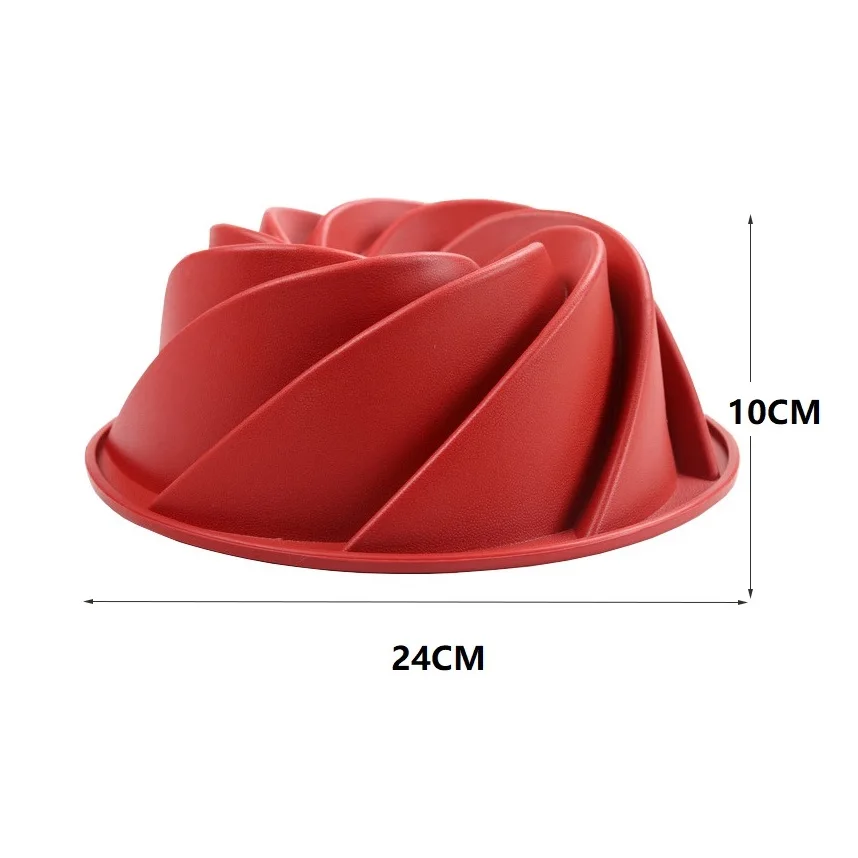 Upors Large Spiral Shape Food Grade Silicone Cake Mold Pan 3d Fluted Cake Mould Form Bread Bakery Baking Tools Bakeware