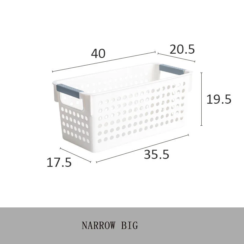 Narrow L Домашняя kitchenнастольный органайзер для хранения закусок, холодильник, мусор, фрукты, овощи, коробка для хранения, белый пластик, корзина для хранения дренажа - Цвет: Narrow L