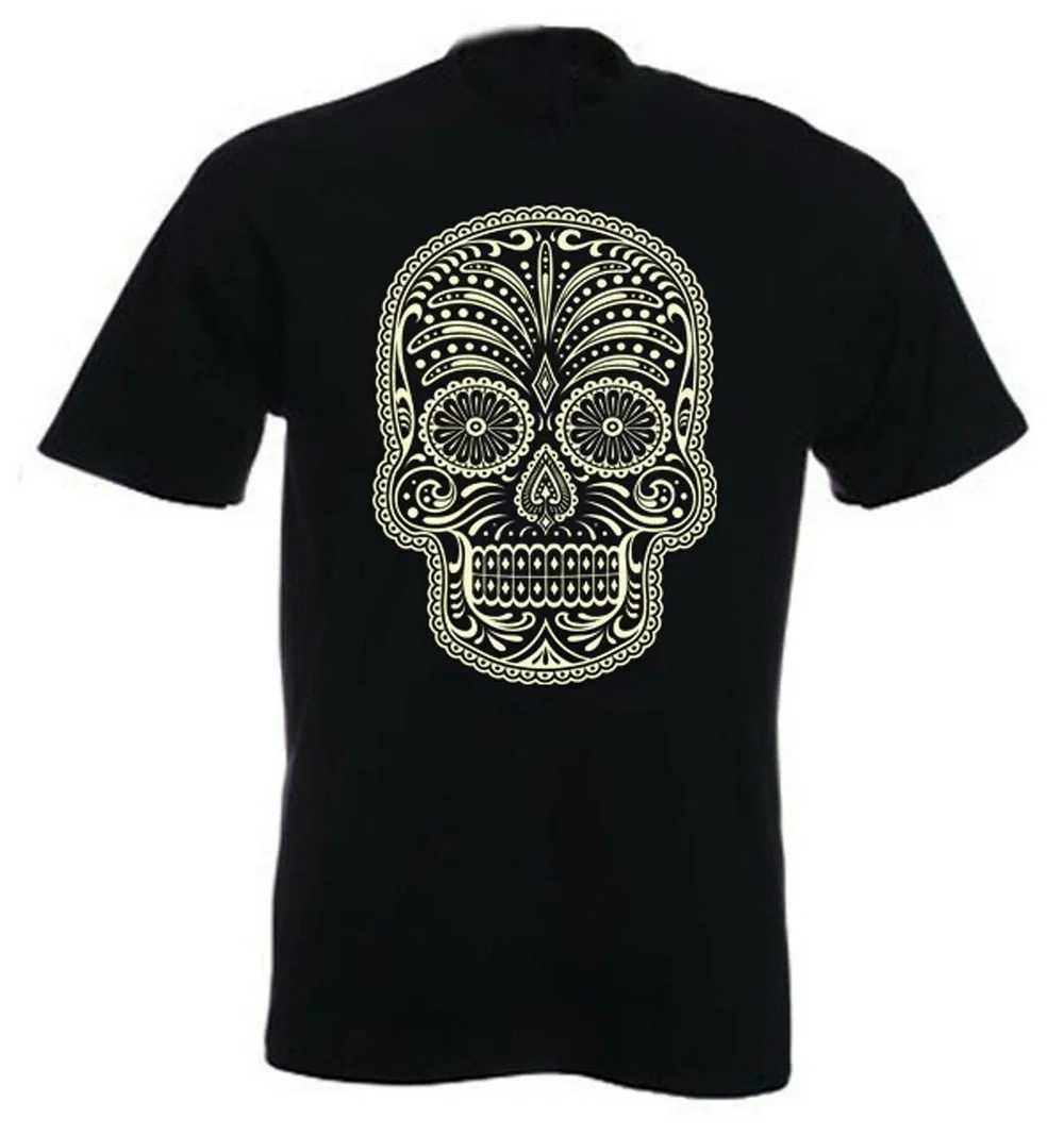 SUGAR SKULL T-SHIRT - Gran Calavera El��ctrica Day Of The Dead Choice Colour Cotton Cool Tops O Neck Tee Shirt |