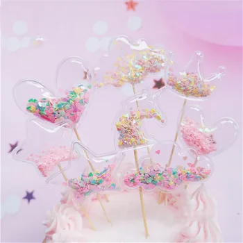 

3pcs Mermaid Cake Topper Birthday Decoration Kids Fairy Wedding Cake Topper Unicornio Flamingo Cupcake Cake Decoration Tools-S