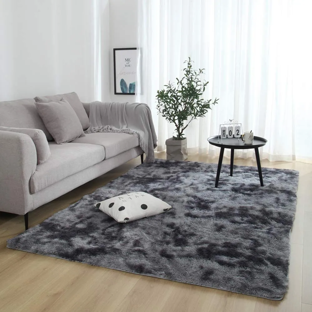 Европейский модный ковер для спальни с длинными волосами, прикроватный коврик с эркером, моющийся, индивидуальное одеяло, градиентный цвет, ковер для гостиной