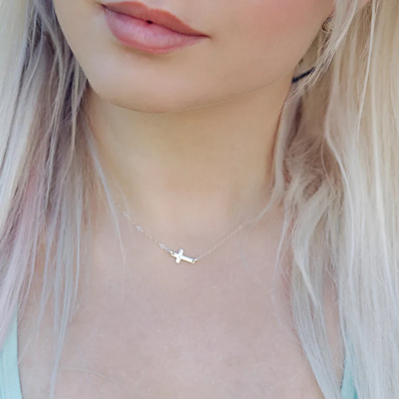 Cute Girls Tiny Silver Color Sideways 