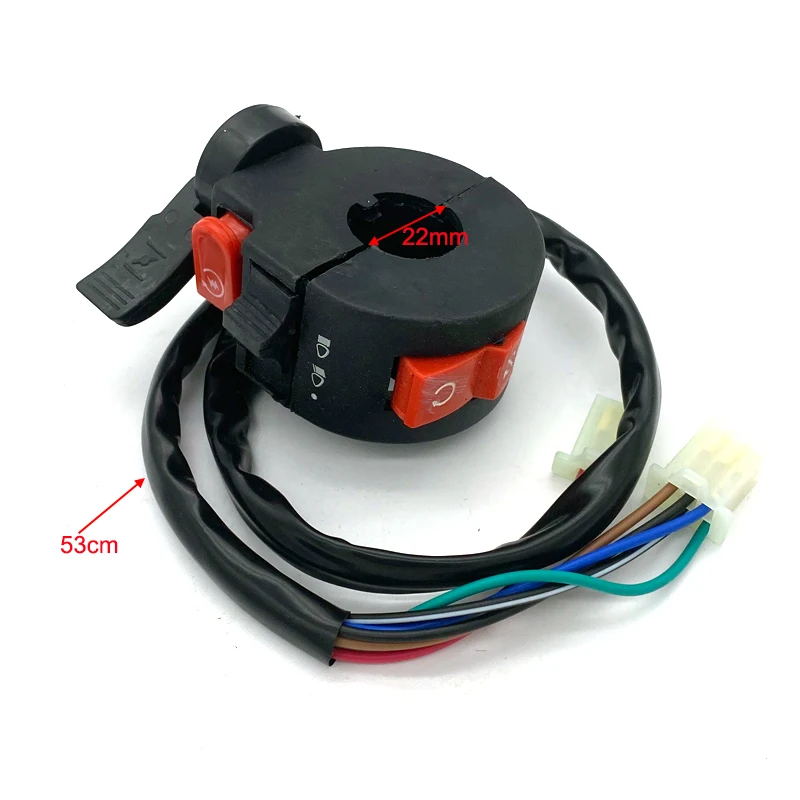 5 wires +2 wires with Choke Lever 22mm Kill Light Start Switch For Chinese 50cc 70cc 90cc 110cc ATV Quad Kazuma Taotao Coolster