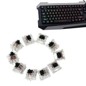 

10Pcs 3 Pin Mechanical Keyboard Switch Black Replacement For Gateron Cherry MX