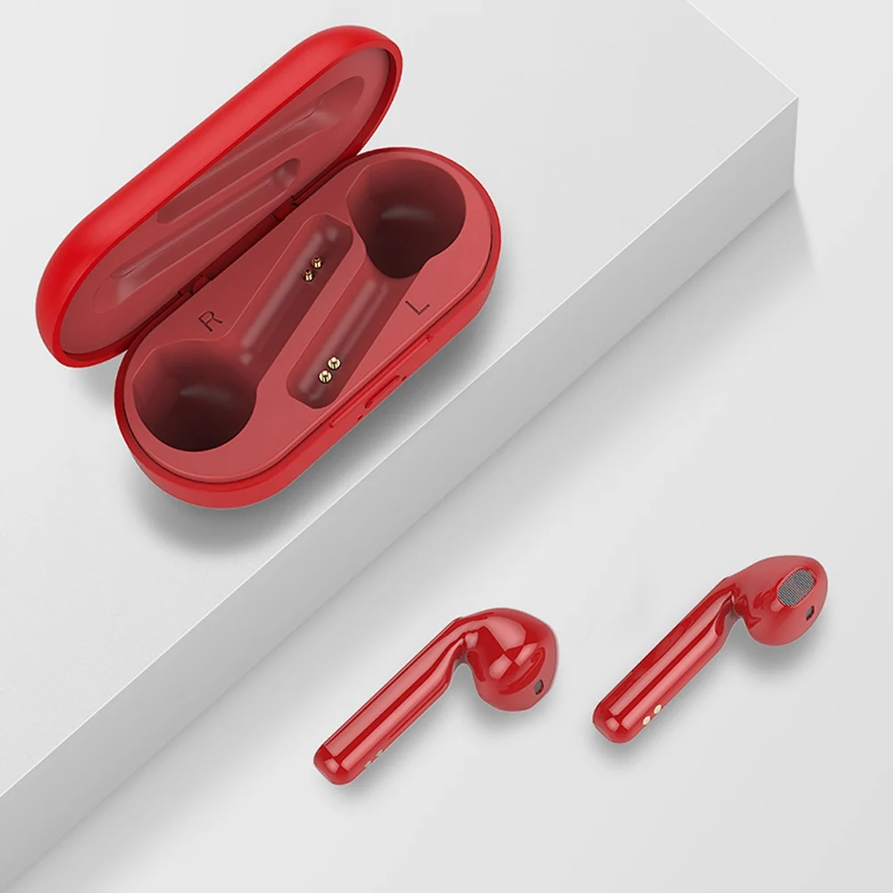 KISSCASE 5,0, Bluetooth наушники для iPhone, samsung, оригинальная Спортивная bluetooth гарнитура для Xiaomi, huawei, наушники с шумоподавлением - Цвет: Красный