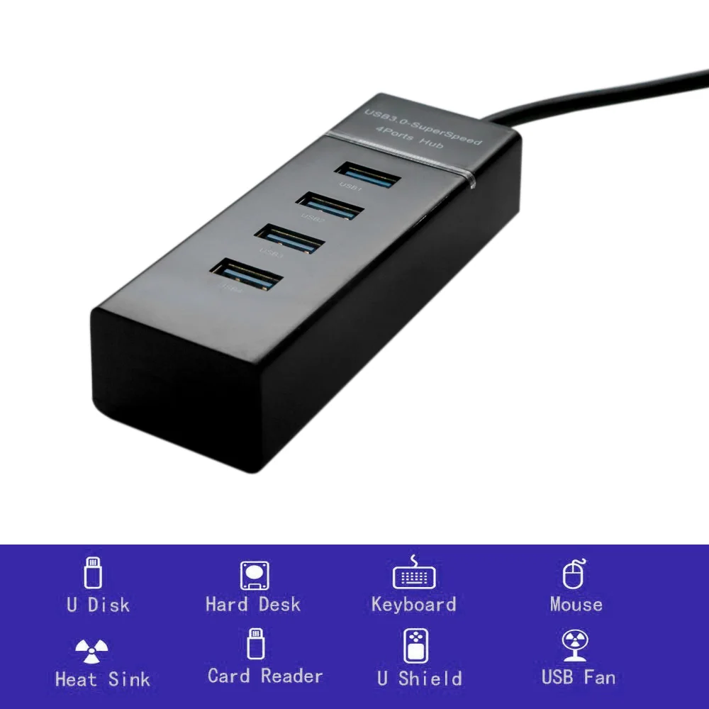 4 порта usb-хаб высокая скорость 5 Гбит/с usb 3,0 концентратор для порта usb разветвитель 3 usb хаб для портативных ПК компьютер аксессуары док-станция usb 3,0