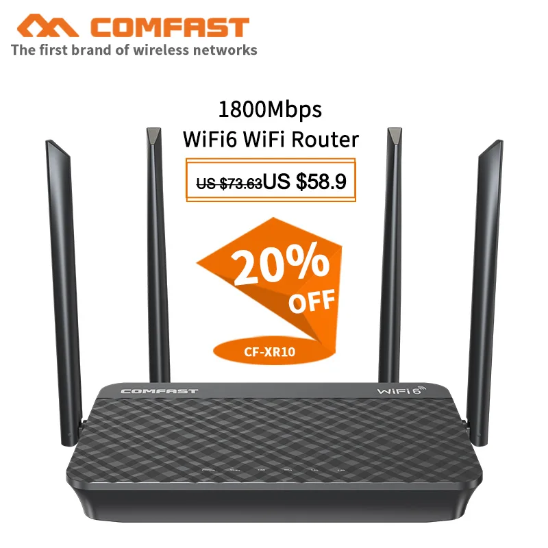 Comfast CF-XR10 1800 Мбит/с двухдиапазонный беспроводной WiFi маршрутизатор 802.11ac 1 Wan + 3 Lan RJ45