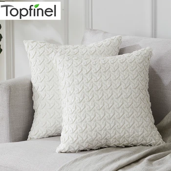 

Topfinel Soft Velvet Cushion Cover Pillowcase Decor Pillow for Sofa Square Cute Elegant Throw Pillow Small