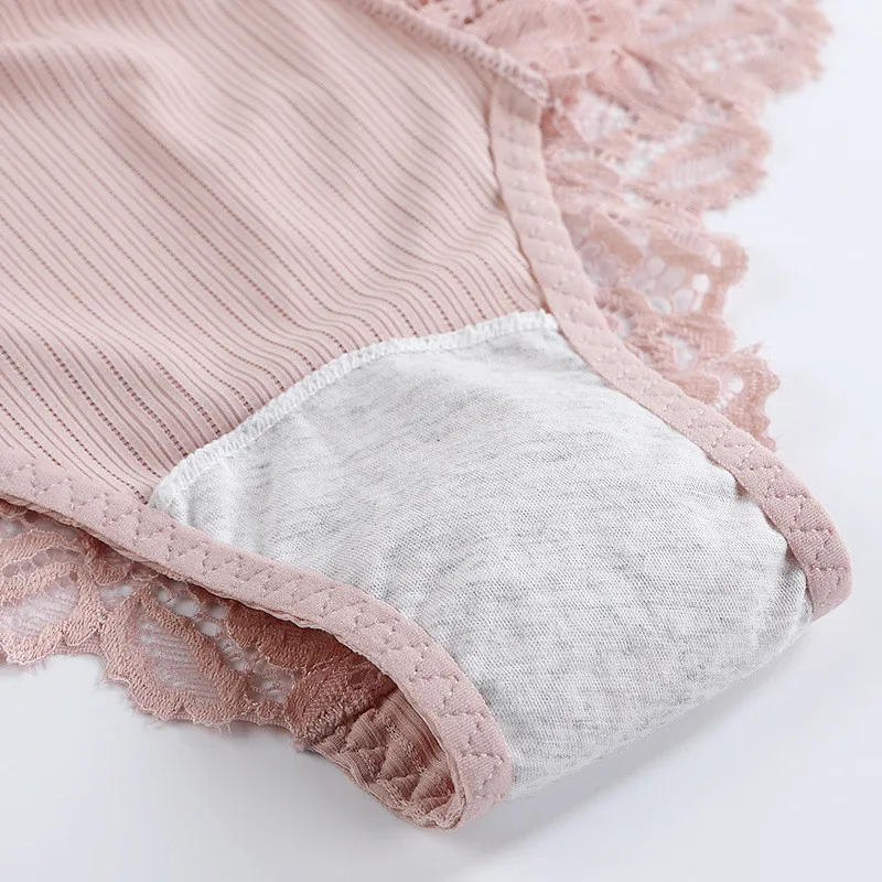 Floral Lace Panties Set - 3-Piece Cotton Panty Briefs for Women, Sexy Underwear Lingerie for Ladies image 4