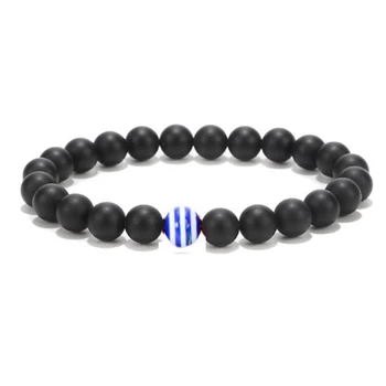 

120PCS Rainbow Bracelet 7 Colors Fashion 8MM Matte Natural Stone Bead Bracelets & Bangles For Men Jewelry 2019 Drop Shipping
