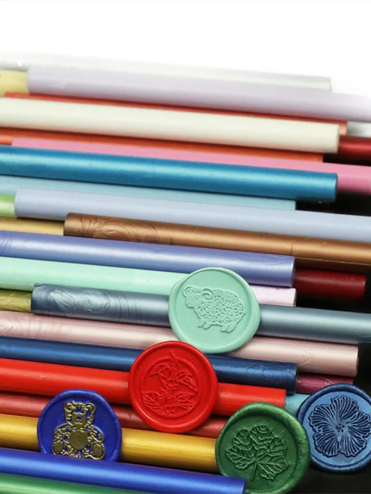 Sealing Wax Beads Sealing Wax Beans Wax Seal Beads Wax Seal Sticks DIY Wax Material 10 Pcs DIY Stamp Wax Sticks for Melting Glue Gun Sticks Wedding Party Invitation Sealing Gift Decoration