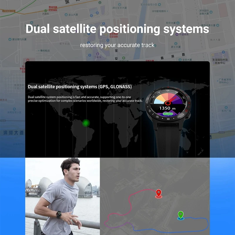 Смарт-часы Android gps Bluetooth альтиметр барометр поддержка пульса монитор артериального давления умные часы