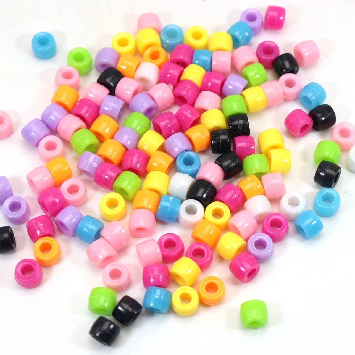 Rainbow Bracelet Beads, Small Beads for Bracelet, Mini Rainbow Pony Beads,  6.5mm Beads, Rainbow Mini Kandi Beads 