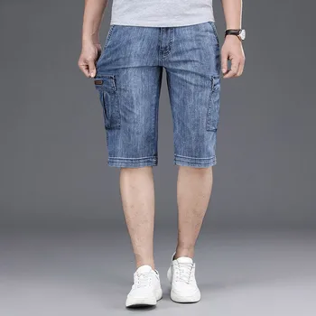 

MORUANCLE Men's Summer Casual Cargo Denim Shorts With Multi Pockets Outdoor wear Tactical Short Jeans Plus Size 30-44