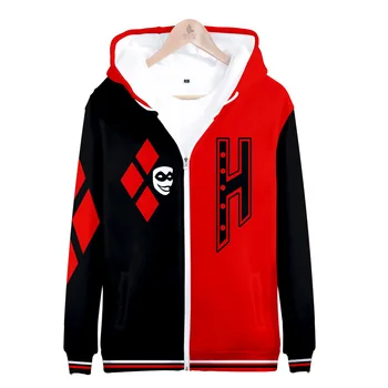 

New Movie Birds of Prey Hoodie Kids 3D Jacket Zipper Cosplay Harley Quinn Margot Elise Robbie Cosplay Boys Girls Sweatshirt Coat
