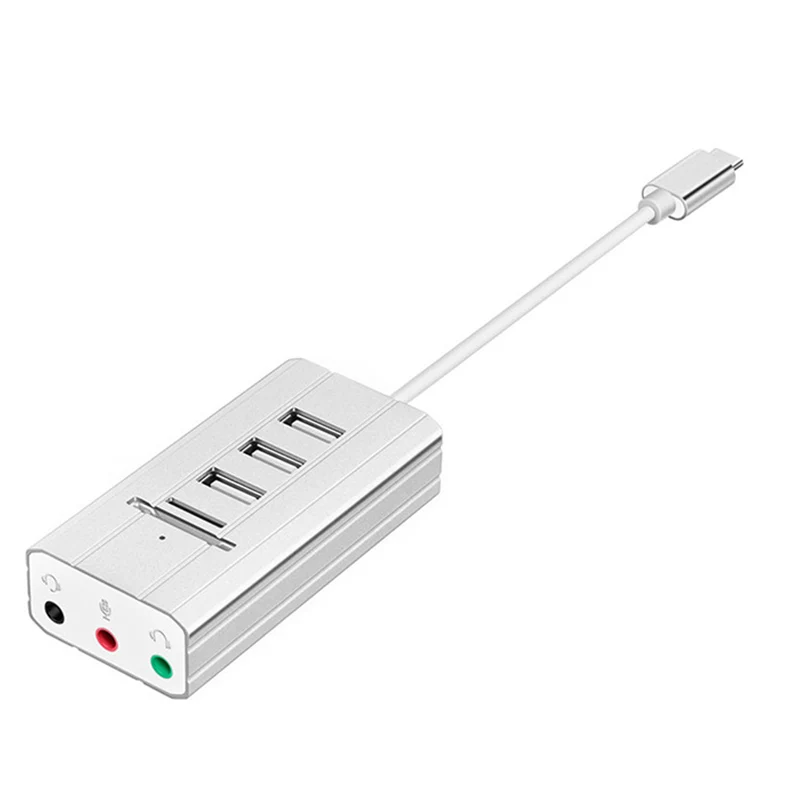 USB 2,0 концентратор+ звуковая карта 7,1 многофункциональный концентратор звуковая карта usb-хаб звуковая карта X8S8