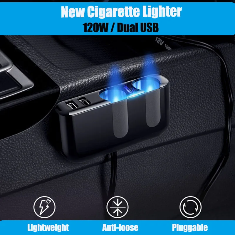 Автомобильный прикуриватель 12 V-24 V 3.5A 120W светодиодный цифровой Дисплей USB Зарядное устройство Автомобильный адаптер Зарядное устройство для мобильного телефона CCTV DVR аксессуары