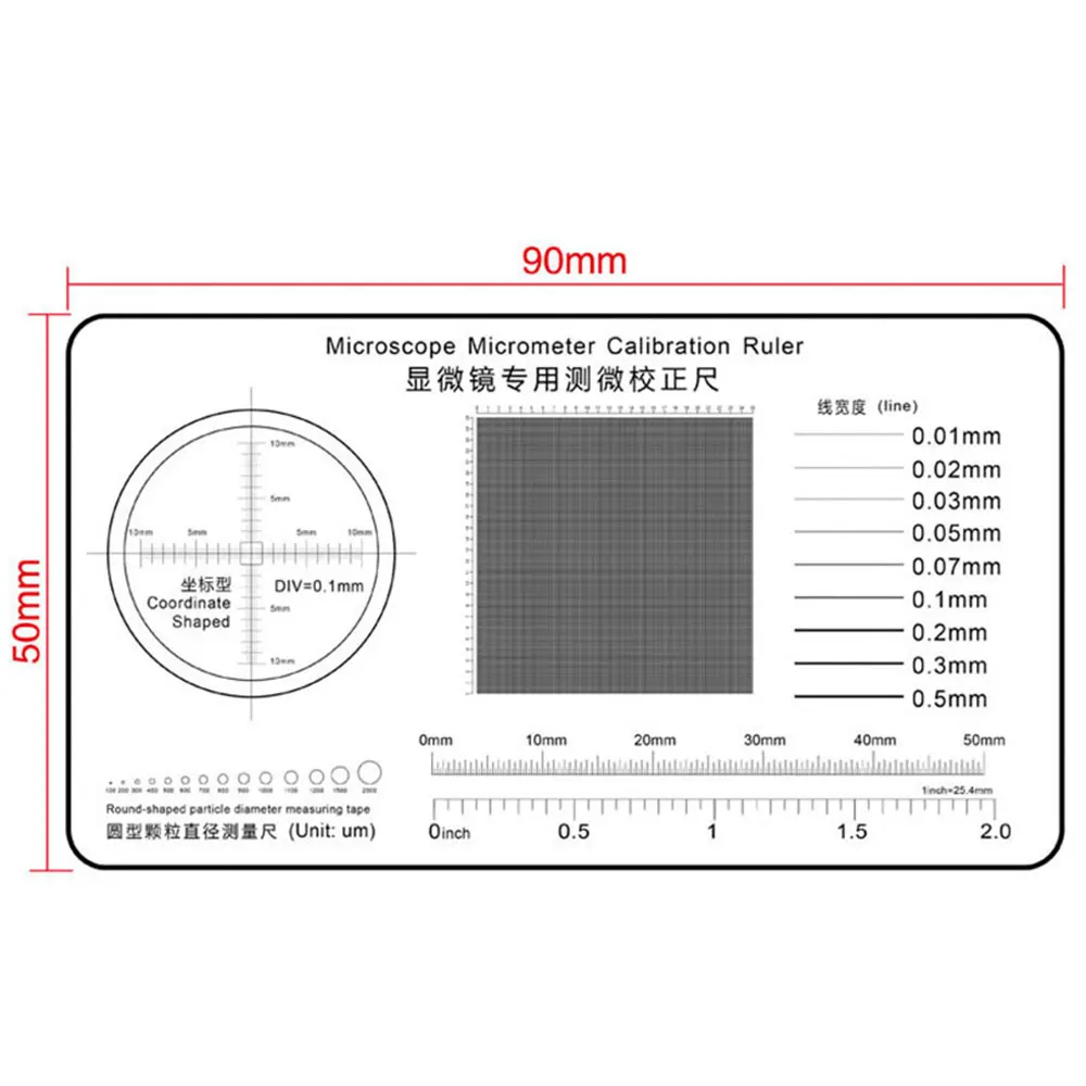 Микроскоп-микрометр с мягкой линейкой калибровочный инструмент для измерения диаметра частиц