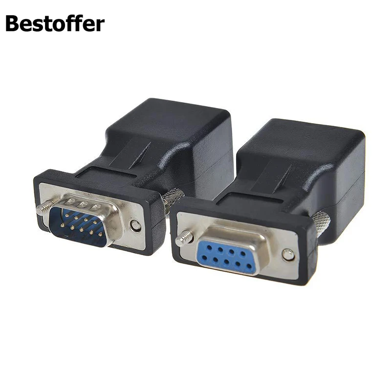 DB9 Serial Port RS232 Female/Male to RJ45 Network Adapter COM Cat5e/6 LAN Ethernet Converter | Электроника
