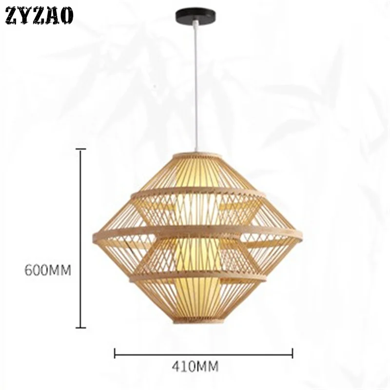 Bamboo Carving Rattan Pendant Lights Creative Restaurant Bar Hotel Teahouse Hanglamp Living Room Dining Room E27 Pendant Lamps