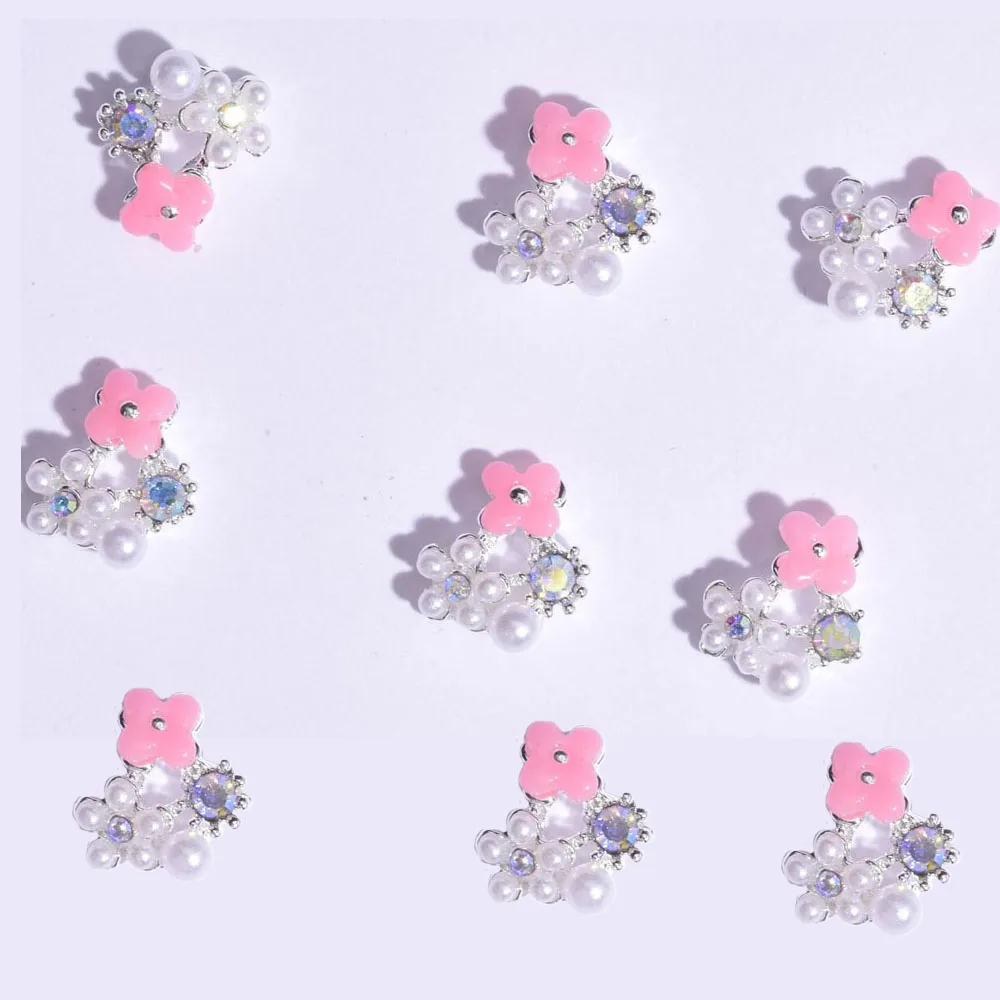 patter5-10pcs 10 шт., 8 типов, украшения для ногтей, Драгоценный белый цветок, 3D Стразы для NAILS1, 10 шт./лот, сделай сам, цветочный стиль, драгоценный камень, Микс, гвоздь, роза, шарм, KIY-5 - Цвет: patter5-10pcs
