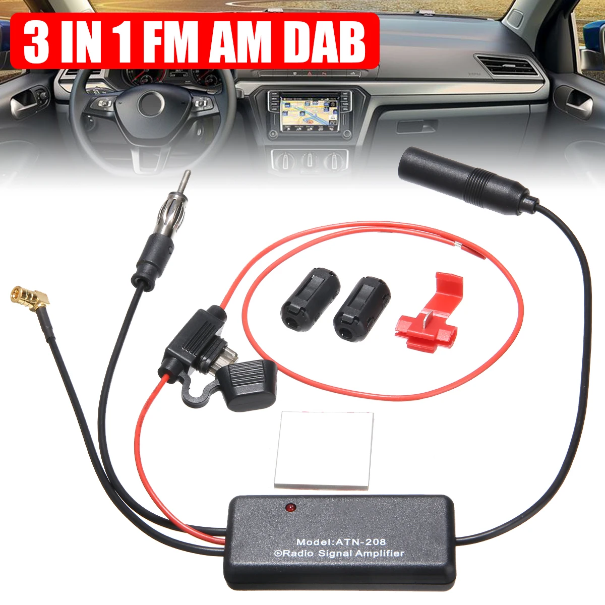 Новое поступление 1 предмет FM/AM DAB антенна сплиттер адаптер кабель SMB для