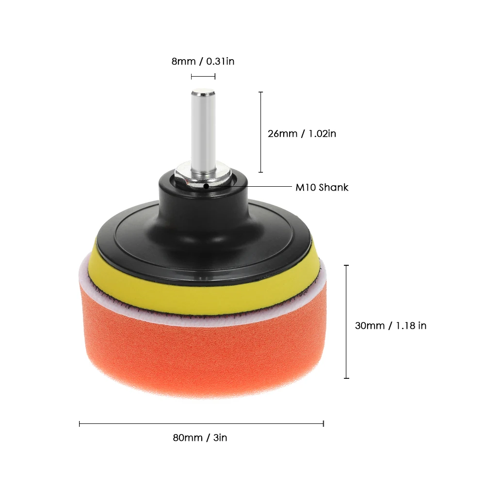 Автомобильные полировальные подушечки для восковой пены, набор губок, набор из 17 полировочных подушечек+ 1 клейкая накладка с хвостовиком
