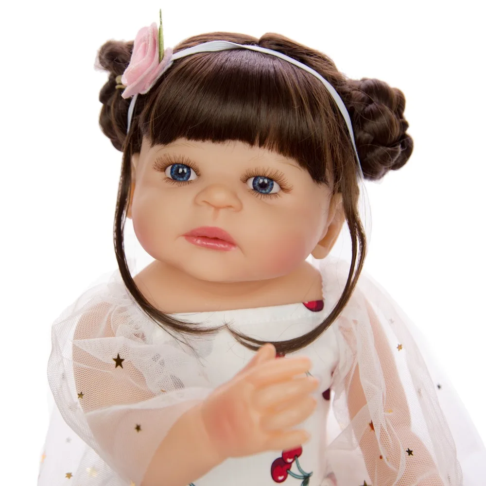 Bebes Кукла реборн 57 см corpo de silicone настоящая девочка Reborn Baby doll игрушка для ванны Реалистичная новорожденная принцесса Bonecas Menina с медведем