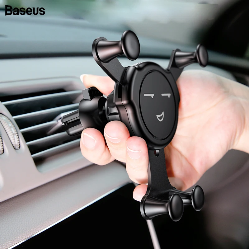 Автомобильный держатель для телефона Baseus Gravity, автомобильный держатель для мобильного телефона с вентиляционным отверстием, подставка для 4,"-6,5" смартфона, поддержка смайлов