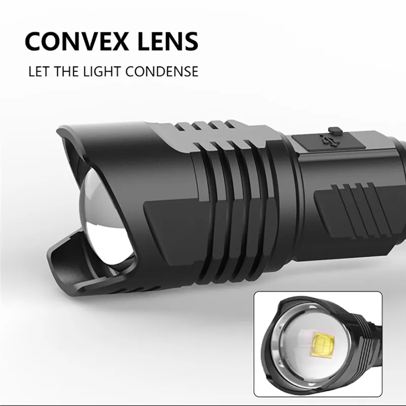 XHP90 LED Torch Flashlight Light Rechargeable 18650 Lamp Ultra Bright LCD Design 22x6x3.5CM Lanterna 40NOV2520