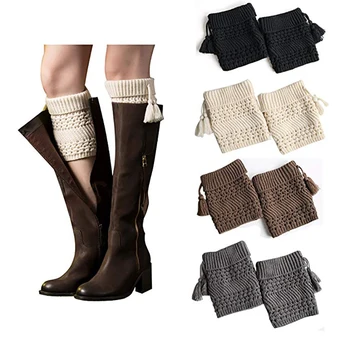 

Womens Short Boots Cuff Socks Autumn Winter Crochet Knitted Boot Cuffs Leg Warmers Sock Female Sock Sleeve