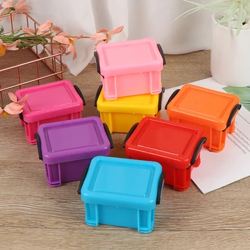 

Mini Storage Box Mini Lock Box Candy Color Trumpet Case Storage Sundry Organizer
