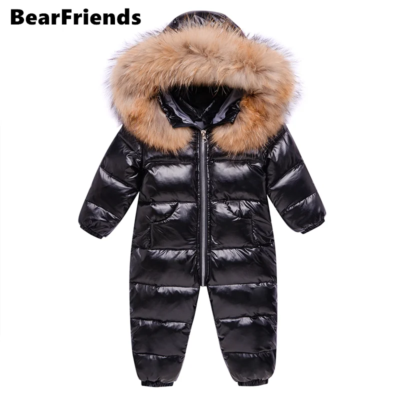 Kids Jackets Winter Snow Overalls Baby Wear Snowsuit Duck Down Jacket Girl Coat Boy Jumpsuit