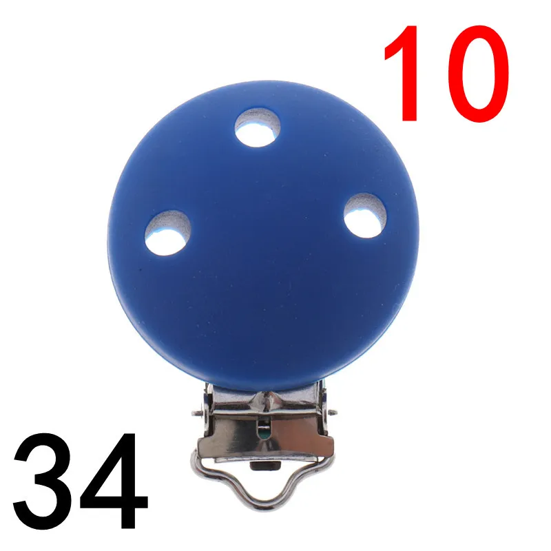 ATOB 10PCS Pacifier Clip Silicone Round Teether Clips DIY Baby Pacifier Dummy Chain Holder Soothing Pacifier Accessories - Цвет: round34