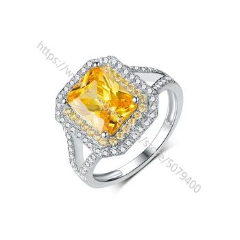 

sterling silver plated Simulated Diamond Engagement Ring Pale Yellow Diamonique Jewellery girls CZ cubic zirconia jelwery