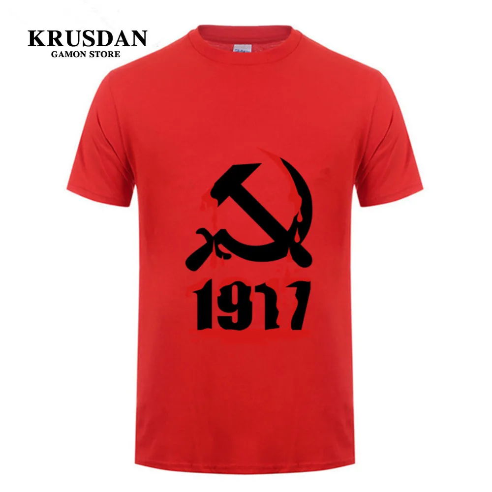 Новое поступление красные CCCP русские футболки для мужчин советское соединение