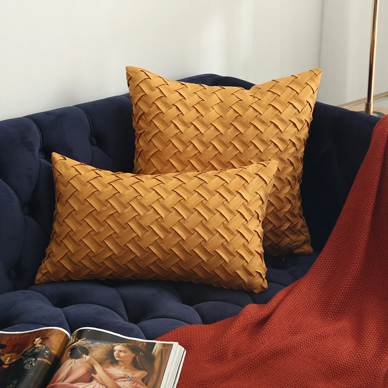 Cilected, дизайн, ручная работа, замшевая наволочка, разноцветная подушка, современные декоративные Чехлы для подушек для дивана, 45*45 см, 1 шт - Цвет: 62